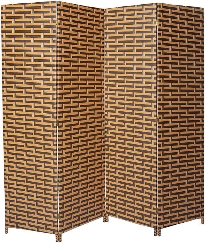 Vital 4-Panel Room Dividers and Folding Privacy Screens Partition Walls for Bedroom Rattan Screen Divider Portable Freestanding Privacy Wall (A2)