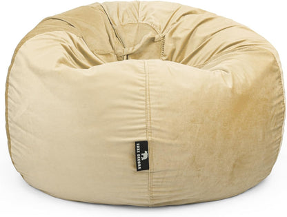 Luxe Decora Nest Soft Suede Bean Bag with Removable Layer | Washable | Perfect for Indoor Relaxation | Kids & Adults | Soft Velvet Finish | Filled with Polystyrene Beads (Black, Large)