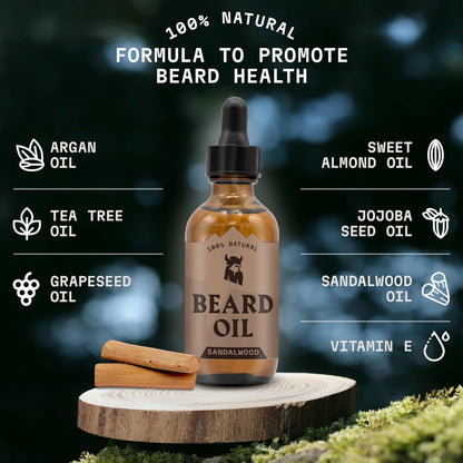 Vanilla Beard Oil (Large 2 oz.) - 100% Natural Beard Conditioner with Organic Tea Tree, Argan, and Jojoba Oil with Vanilla Scent - Softens, Smooths, and Strengthens Beard Growth by Striking Viking