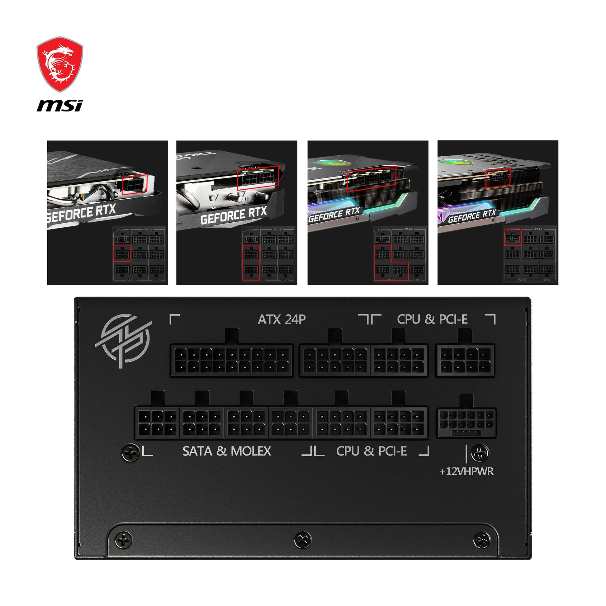 MSI MAG A650BN 650W 80+ Bronze Power Supply, DC-DC Circuit Design, 120 mm Fan Size, Active PFC, 100-240Vac, ATX - Black - CaveHubs