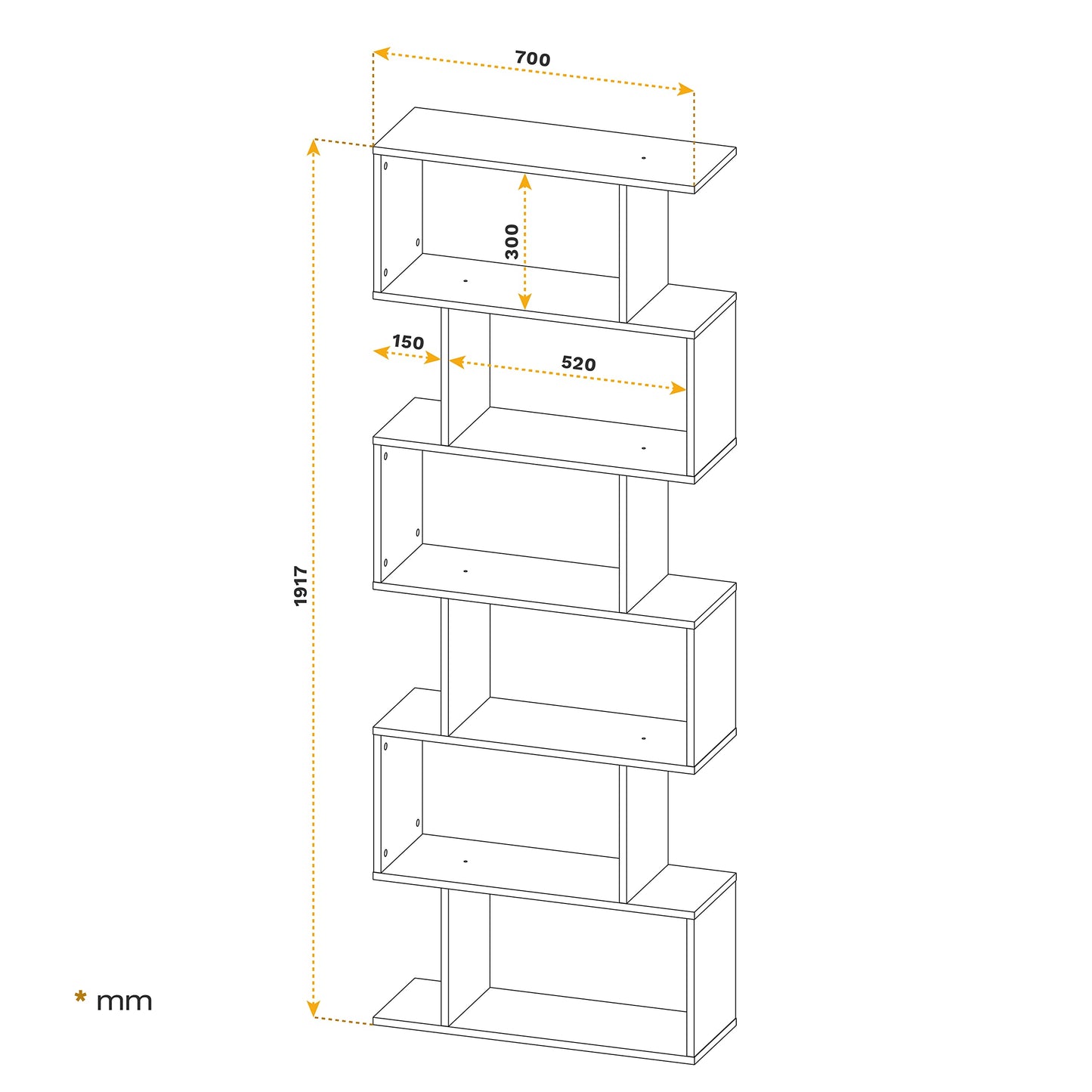 RICOO WM071-WM Shelf 129 x 70 x 25 cm, Standing Shelf, White Matt, Wooden Bookcase, Wall Shelf, Small Shelf, Shelves & Shelves, Narrow Shelf, Office Bookshelves, Small Shelf, Small Office Shelf