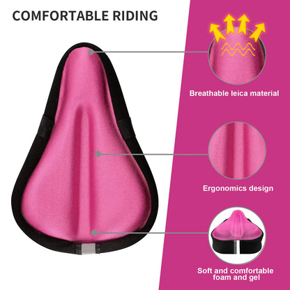 TOMDLING Kids Gel Bike Seat Cushion Cover, Breathable Memory Foam Child Bike Seat Cover, Seat Cushion for Children's Bicycle, with Water and Dust Resistant Cover, 9"x6"