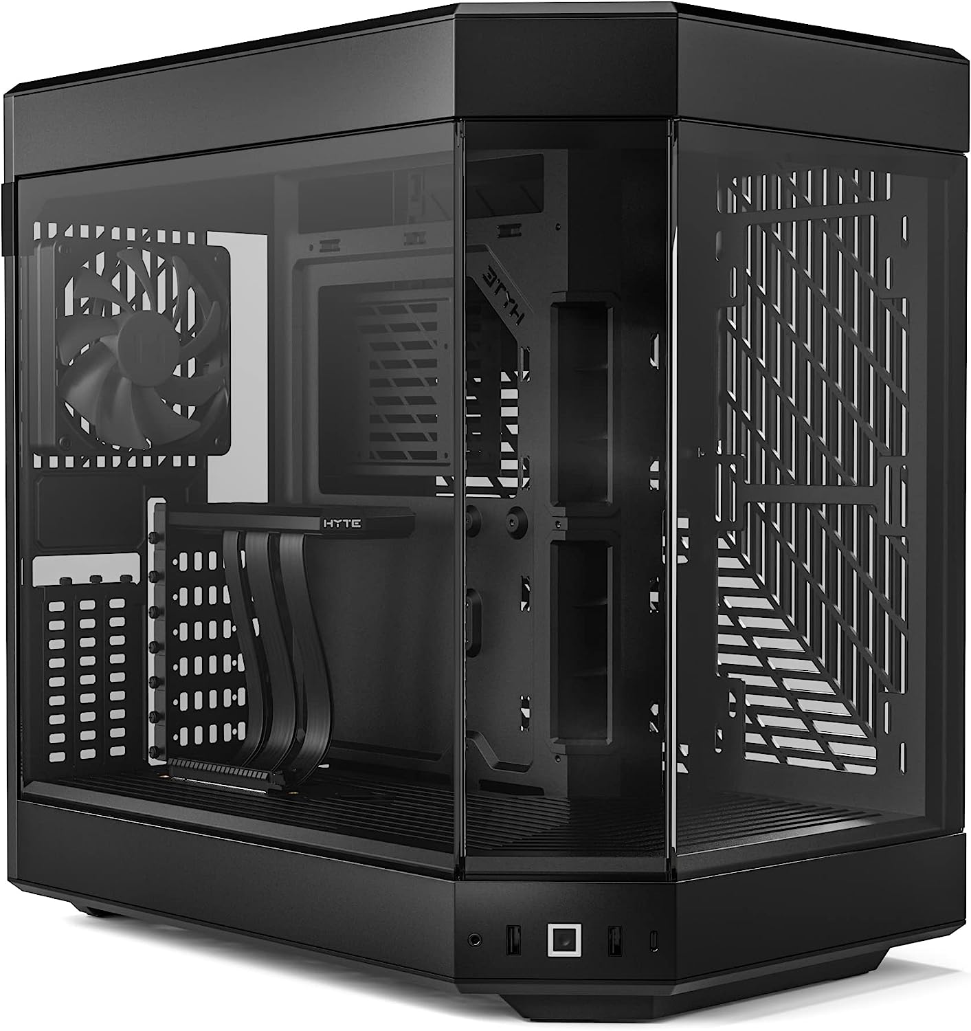 HYTE Y60 Modern Aesthetic Dual Chamber Panoramic Tempered Glass Mid-Tower ATX Computer Gaming Case with PCIE 4.0 Riser Cable Included, Red (CS-HYTE-Y60-BR)