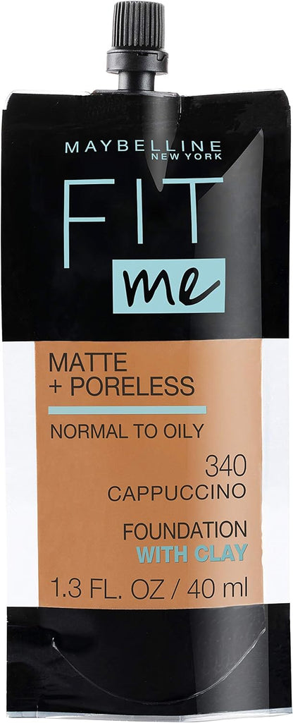 Maybelline Fit Me Matte + Poreless Liquid Oil-Free Foundation Makeup, Soft Tan, 1 Count (Packaging May Vary)