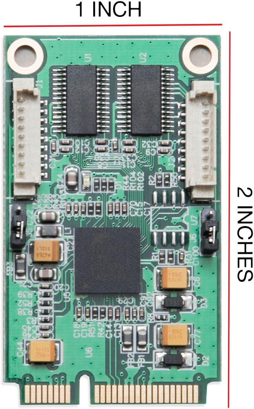 I/O Crest 2 Port Serial COM DB9 RS-232 and 1 Port DB25 Printer Lpt1 Port PCI-E 1.0 X1 Card WCH382 Chipset