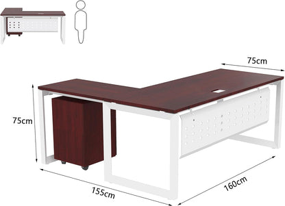 Mahmayi Vorm 136-18 White Modern Workstation Material-Melamine on MDF