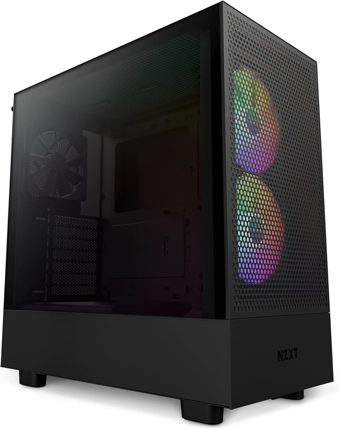 NZXT H5 Flow Compact ATX Mid-Tower PC Gaming Case – High Airflow Perforated Front Panel – Tempered Glass Side Panel – Cable Management – 2 x 120mm Fans Included – 280mm Radiator Support – White