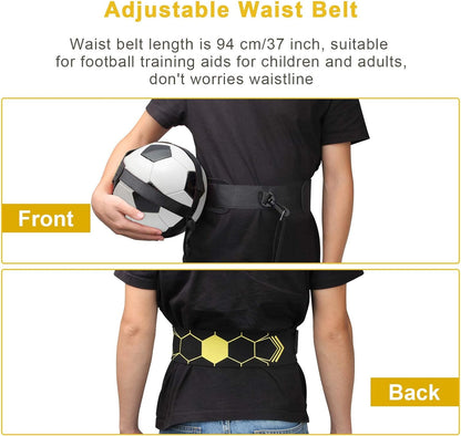 Soccer Belt Trainer, Adjustable Football Volleyball Solo Soccer Kick Trainer Practice Equipment Control Skills Waist Practice Belt Aid for Kids Soccer Volleyball Rugby Trainer Fits Ball Size 3 4 5