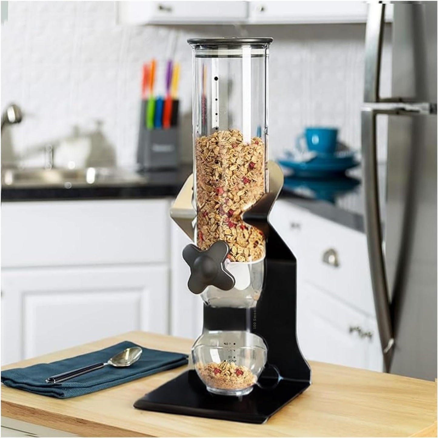 Cereal Dispenser Large Grains Dispenser Dry Food Dispenser with Cup Candy Dispenser for Store, home & others Coffee Beans Nut Snacks Kitchen Cereal Container Storage