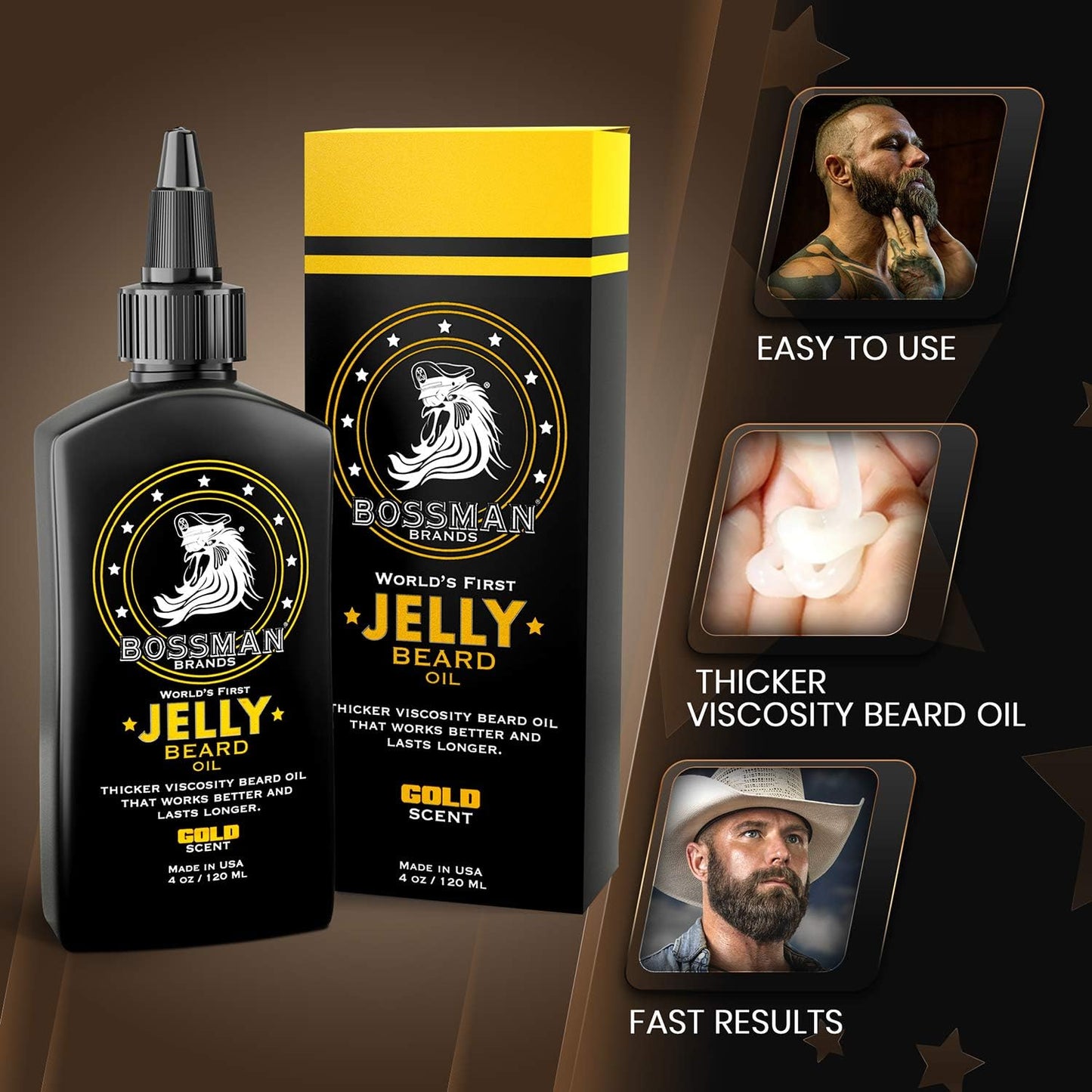 Bossman Beard Oil Jelly and Relaxing Beard Balm Combo- Royal Oud Scent