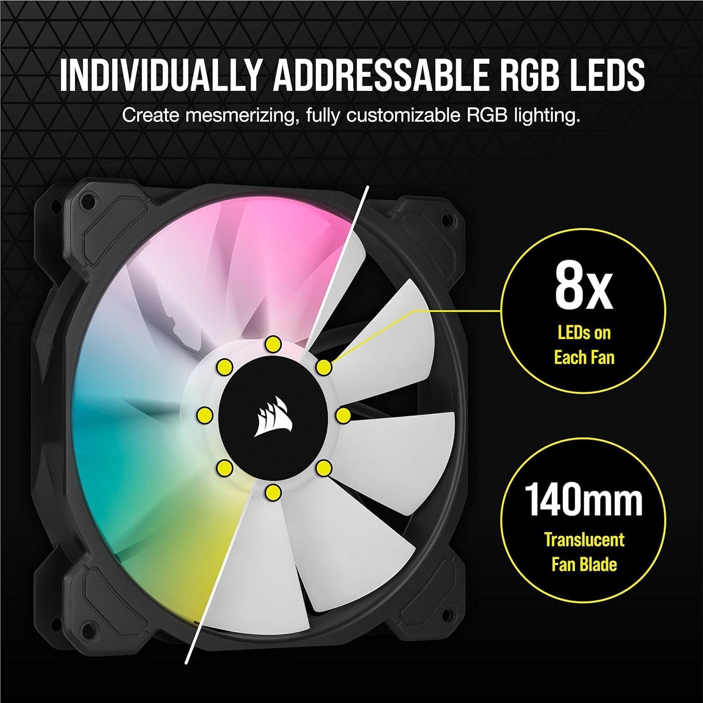 Corsair Cooling Fan SP Series SP120 RGB ELITE 120mm RGB LED Fan with AirGuide, Triple Pack