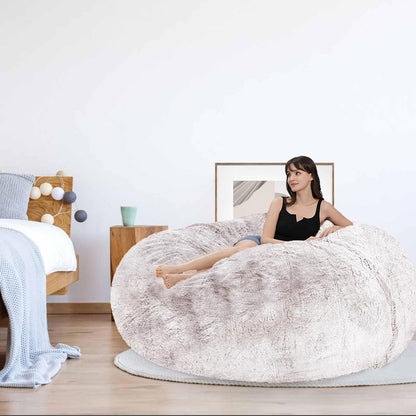 EKWQ Bean Bag,Big Huge Giant Bean Bag Chair for Adults, (No Filler) Bean Bag Chair for Adults Kids Comfy Fluffy Giant Round Beanbag Lazy Sofa Cover- Machine Washable Covers, Double Stitched Seams