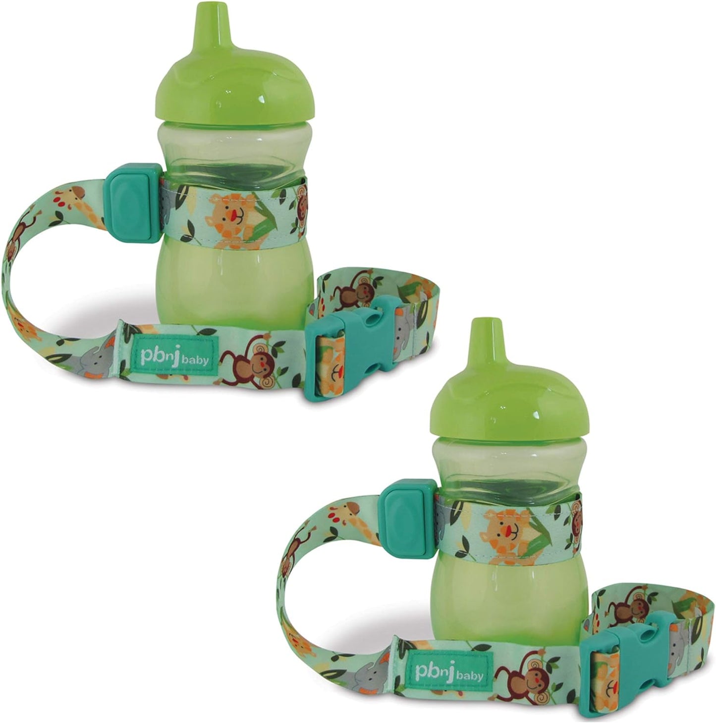 PBnJ Baby SippyPal Sippy Cup Holder Strap Leash Tether (Gray Chevron 2-Pack)