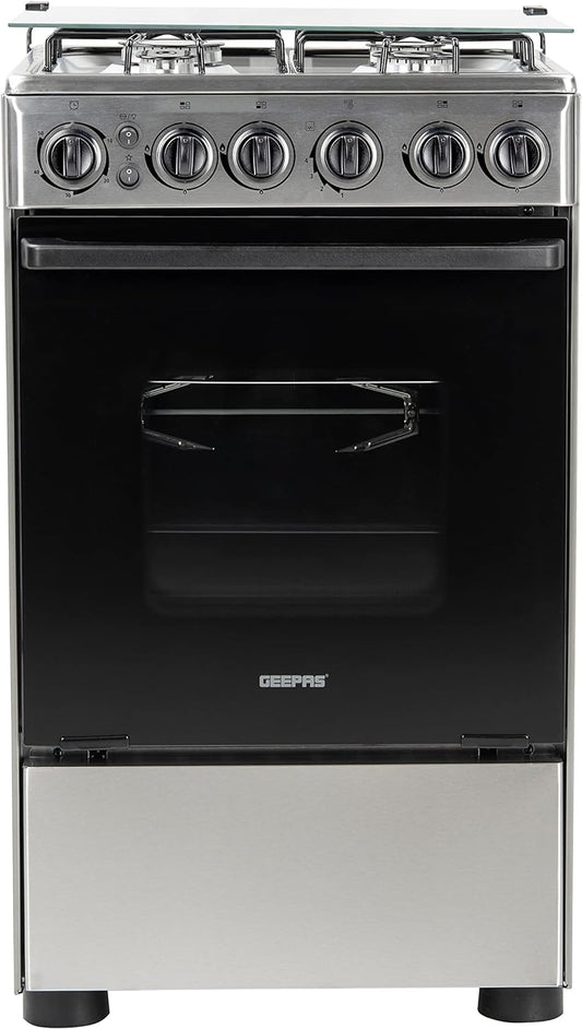 GEEPAS Portable Cooking Range GCR5555-4 Gas Burner Range top Rapid Convection Single Oven| 1 Year Manufacturer Warranty|(Not Compatible with Seva Pipeline)