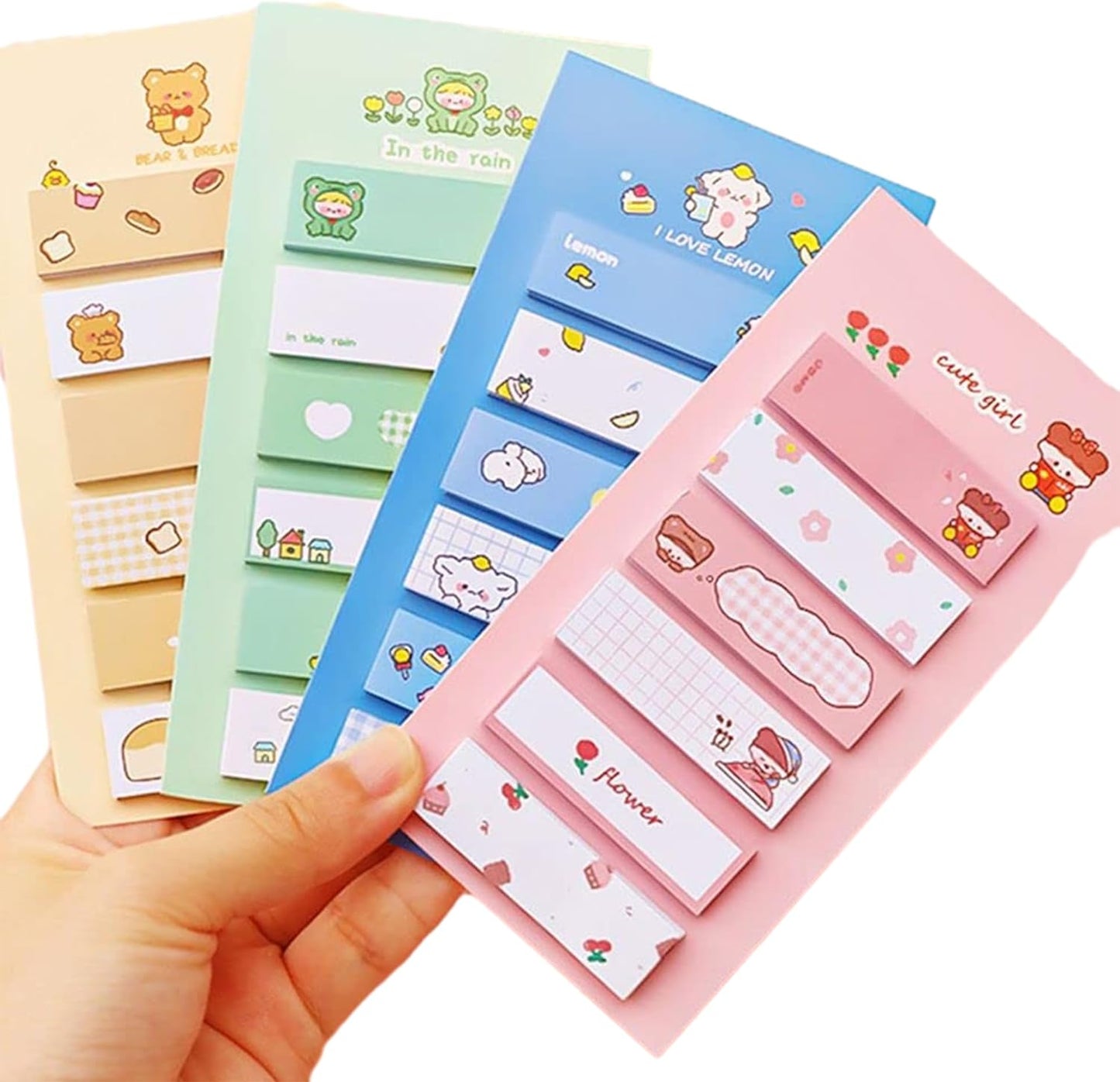 Sweet seven 1440 Pcs Cute Girl Animal Sticky Notes - Kawaii Animal Pattern Adhesive Sticker Memo Pad for School Supplies - Stationery Decoration