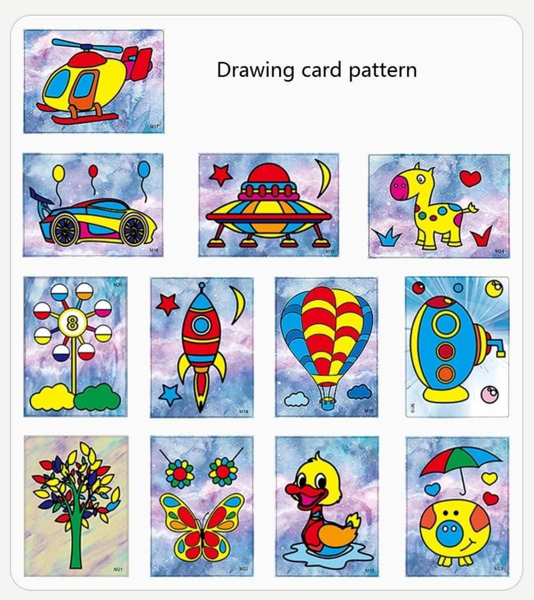 MumooBear 12Pcs/lot Kids DIY Sand Painting Toy Children Drawing Board Sets Bubble Handmade Picture Paper Craft Draw Art(Card Random)