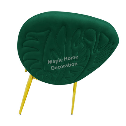 Maple Home Velvet Dining Chair Upholstered Comfortable Cushion Armless Chair Dining Living Room Furniture (Green)