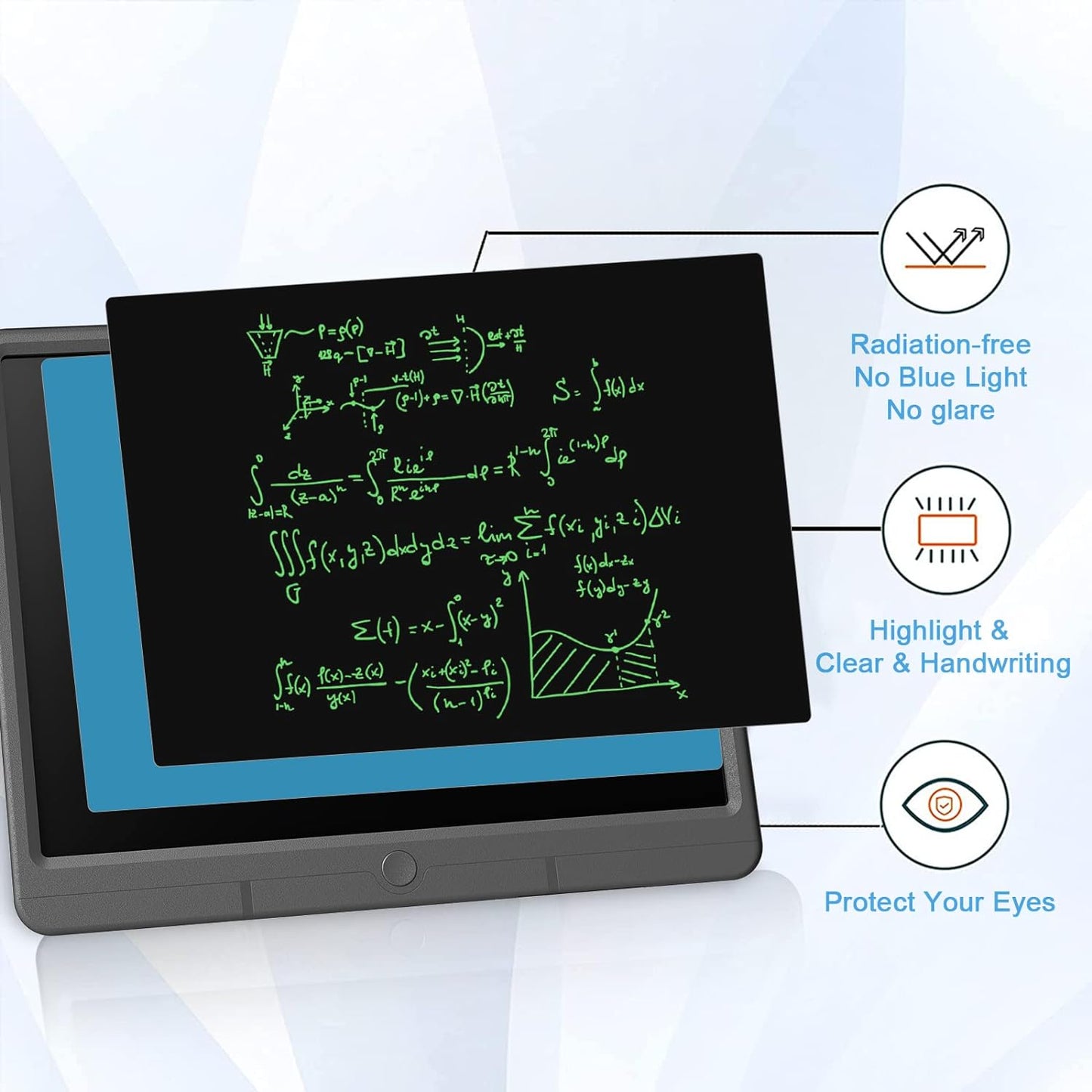 TUGAU LCD Writing Tablet 21 Inch Drawing Tablet Electronic Doodle Board Writing Pad, Erasable Electronic Drawing Pads Monochrome Screen Drawing Board with Stylus Memo Board for Home, School, Office