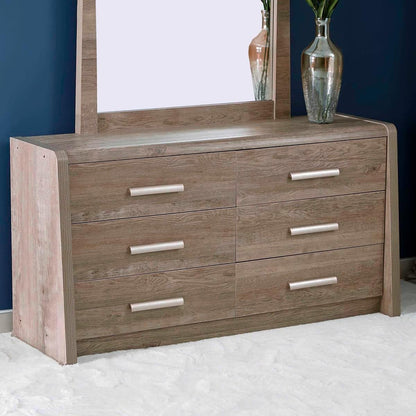 Home Box Curvy 6-Drawer Master Dresser Without Mirror 120 x 73.6 x 45 cm Brown