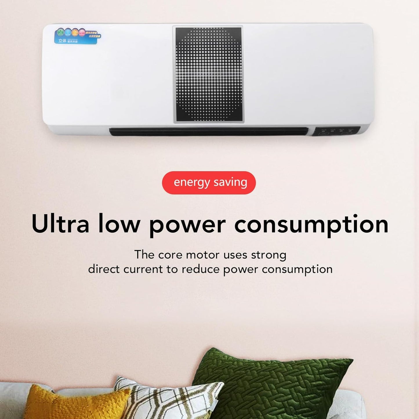 Wall Air Conditioner with Remote, Portable AC Unit with Built in Cool, Large Scale Cooling and Heating Portable Air Conditioner for Room Office Bedroom Kitchen, Easy Install (UK