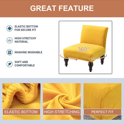 Eco-Ancheng Armless Chair Slipcover Washable Armless Chair Covers Removable Slipcover for Armless Chair Non-Slip Sofa Couch Covers Furniture Protector for Dining Living Room Armless Accent Chair