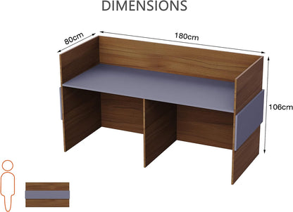 Mahmayi REC-2 Designer Reception Desk For Office Space, Front Office Desk (White-Coco Bolo)