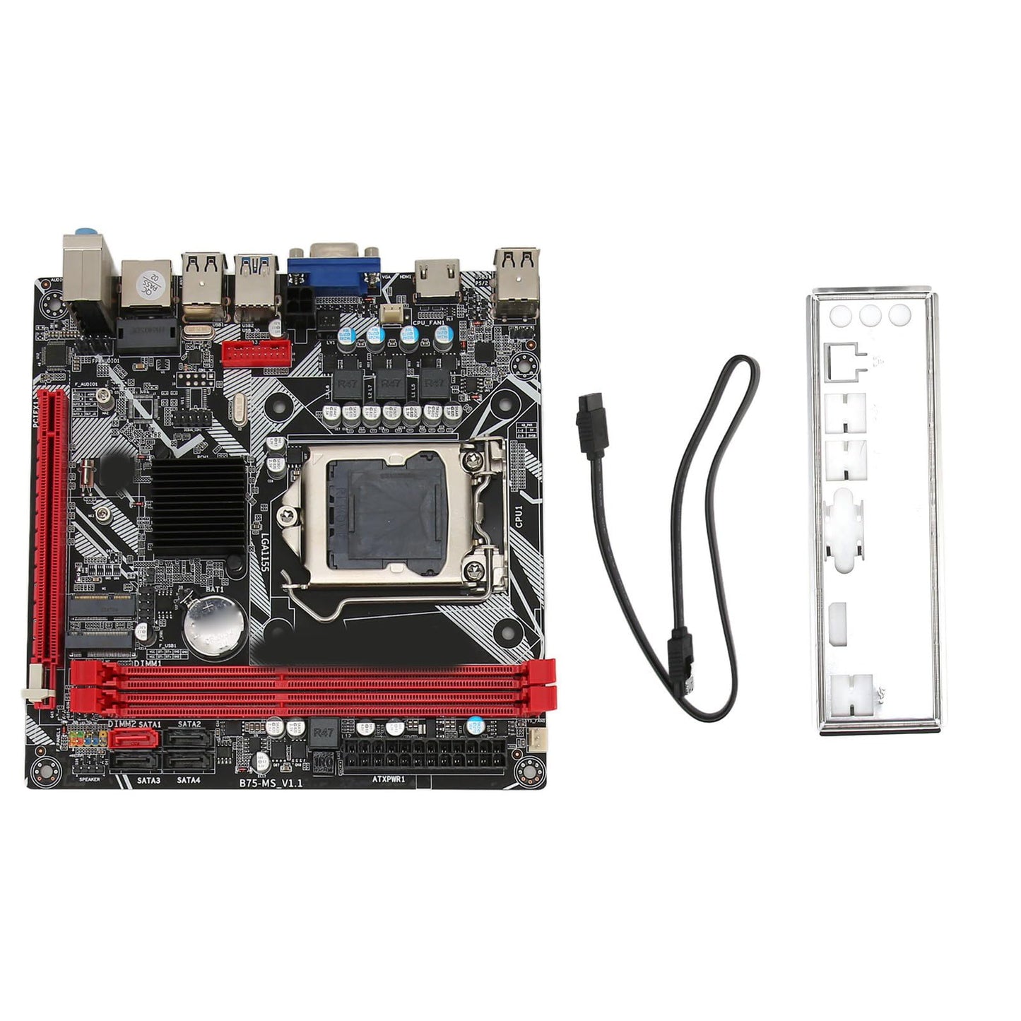 B75 MS Computer Motherboard, LGA 1155 Mainboard Support DDR3 Memory NVME M.2 WiFi M.2 USB3.0 SATA3.0 PCIe 16X VGA and HDMI