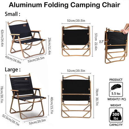 GGEROU Folding Camping Chair,Portable Camping Chair,Lightweight Camping Backpacking Chair Foldable,Foldable Beach Chair,for Camping Hiking Garden Travel Beach Picnic BBQ Outdoor (Large, Black)