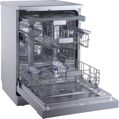 evvoli Dishwasher 12 place setting, 6 programs, 2 Rack Levels, 11 L,High Energy Efficiency, Quiet, Silver EVDW-122S