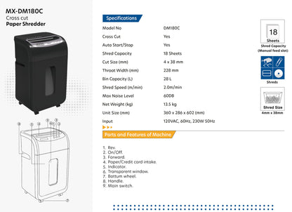 MAXI CROSS CUT SHREDDER 060C 6 SHEETS