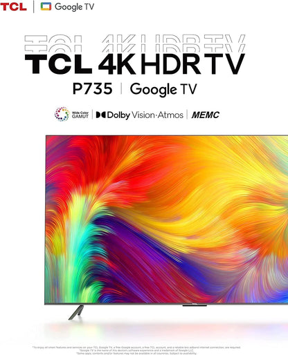 TCL 50 Inch TV 4K Ultra HD QLED Smart TV Dolby Vision IQ-Atmos HDR 10+ Game Master Wide Colour Gamut Onkyo Audio Quantum Dot Technology - 50C635 (2022 Model)