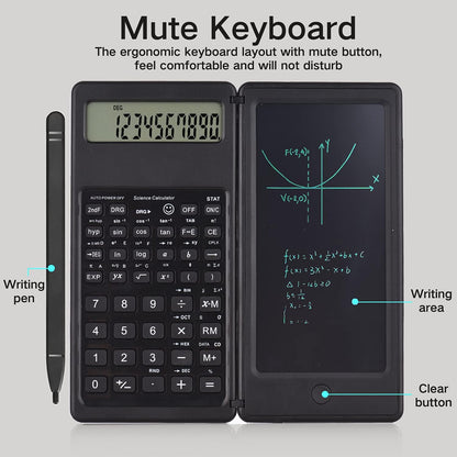 2024 Update Scientific Calculator,10-Digit LCD Display Engineering Calculator with Writing Tablet for High School and College