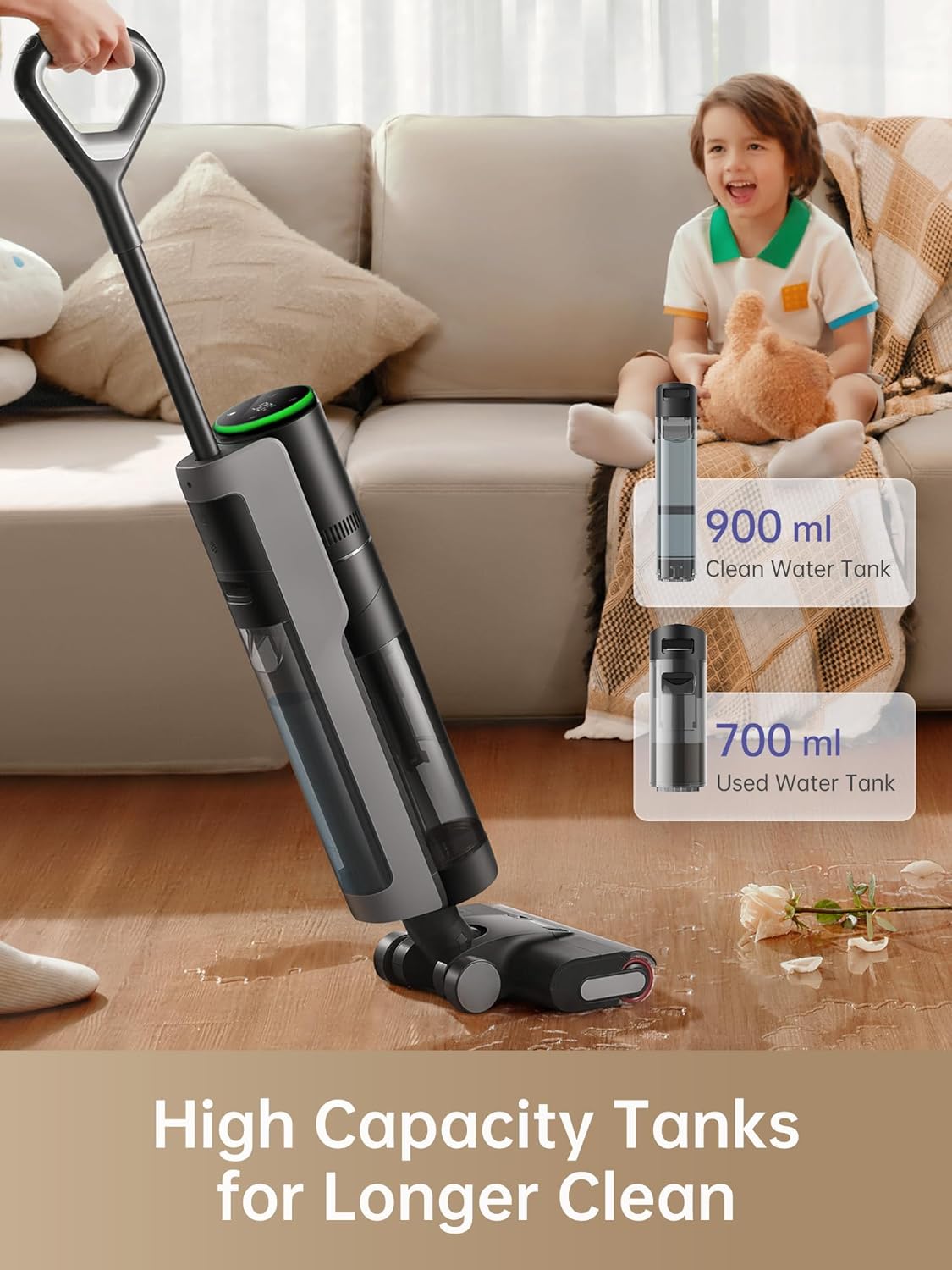 Dreame H12 PRO Wet Dry Vacuum Cleaner, Dual-Edge Cleaning Smart Floor Cleaner Cordless Vacuum and Mop, One-Step Hot Air Dryingfor Hard Floors, 2 Year Warranty by Dreame