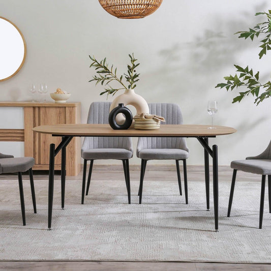 Pan Home Belicia 6 Seater Dining Table - Natural & Black