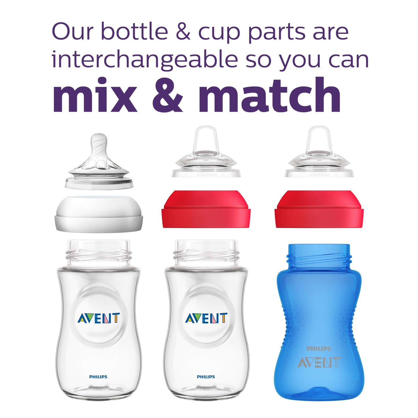 Philips AVENT My Grippy Spout Sippy Cup with Soft Spout and Leak-Proof Design, Blue/Green, 10oz, 2pk, SCF801/21