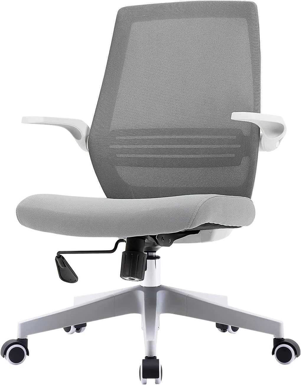 SIHOO Ergonomic Office Chair, Swivel Desk Chair Height Adjustable Mesh Back Computer Chair with Lumbar Support, 90° Flip-up Armrest (Grey)