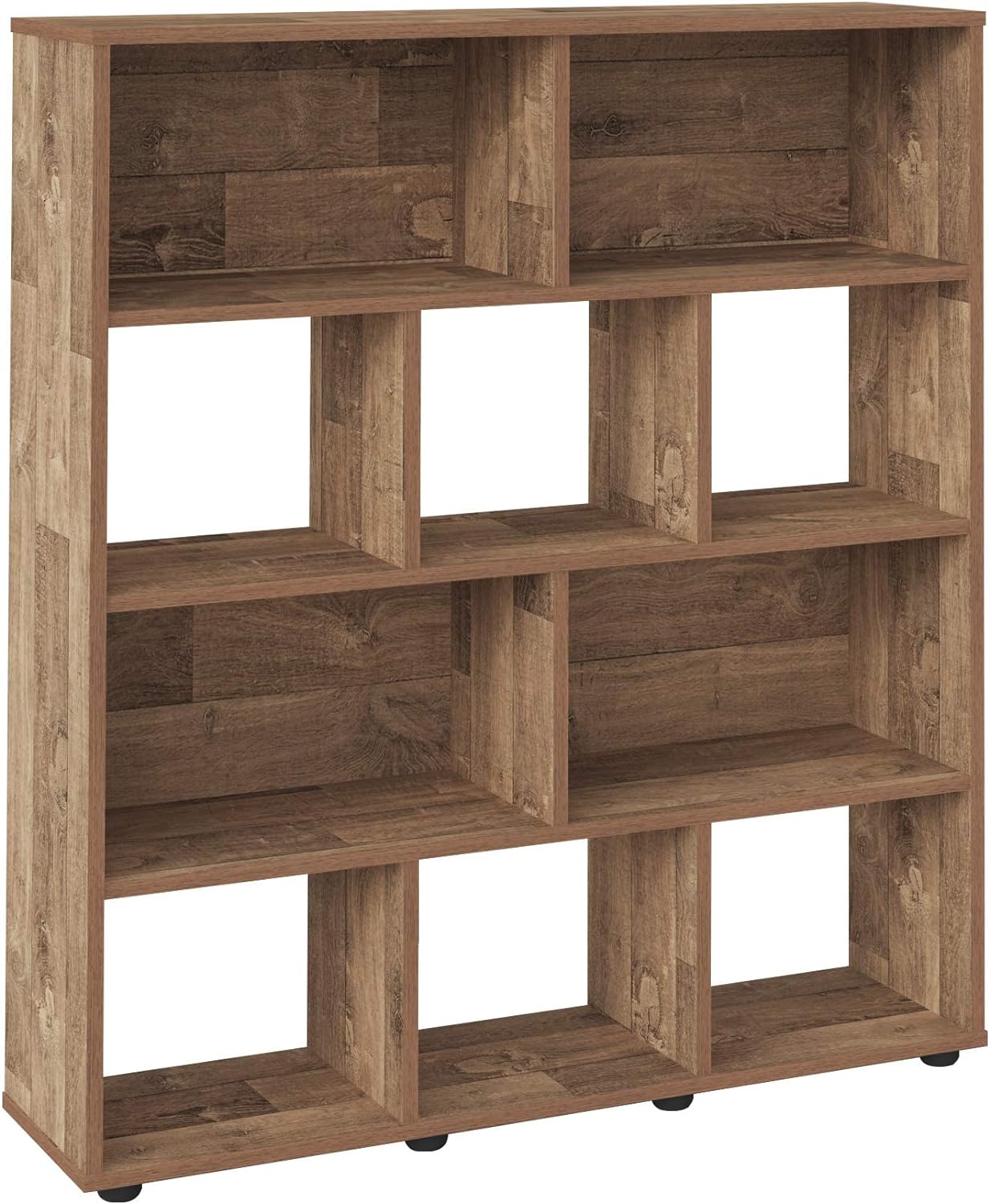 Artely MDF/MDP Book Shelf, Bookcase, Cabinet, Bookrack, Many Shelves, Ideal for Living Room, Bedroom, Office, Book Room, Rustic Brown, W 91 cm x D 25 cm x H 109 cm, DIY Assembly, 7899307514197