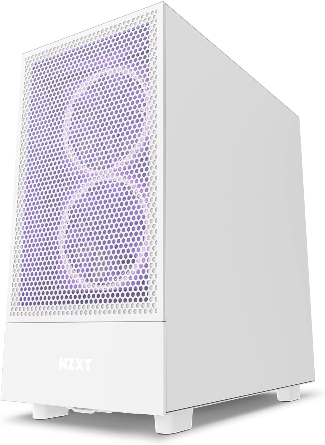 NZXT H5 Flow Compact ATX Mid-Tower PC Gaming Case – High Airflow Perforated Front Panel – Tempered Glass Side Panel – Cable Management – 2 x 120mm Fans Included – 280mm Radiator Support – White