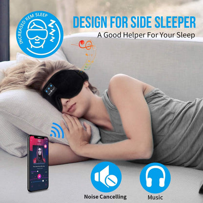 MUSICOZY Sleep Headphones Bluetooth Sleep Mask 3D Wireless Music Sleeping Headphones Headband Eye Mask Sleep Earbuds for Side Sleepers Mom Men Women with Speakers Cool Tech Gadgets Gifts