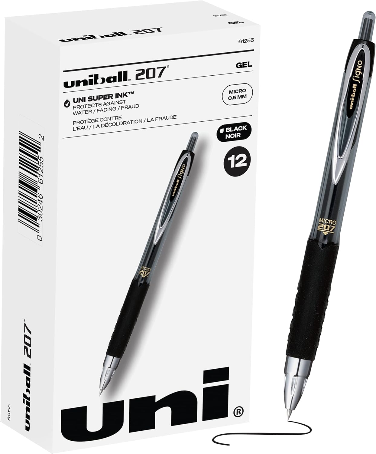 Uniball Signo 207 Gel Pen 12 Pack, 0.5mm Micro Black Pens, Gel Ink Pens | Office Supplies Sold by Uniball are Pens, Ballpoint Pen, Colored Pens, Gel Pens, Fine Point, Smooth Writing Pens