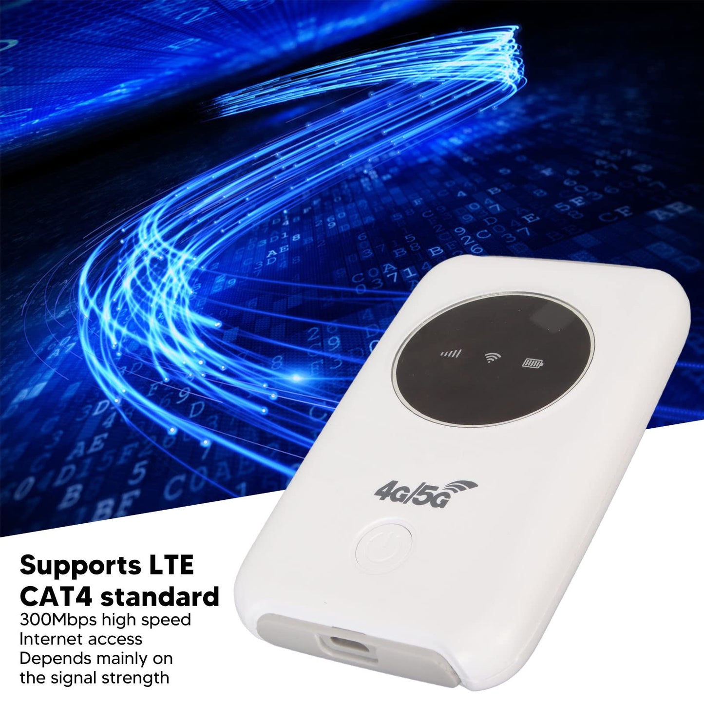 Mobile Hotspot, 5G Portable Unlocked Mobile WiFi Router 4G LTE Router Built in 3200MAh Battery & Sim Card Slot, Up to 300Mbps Download Speed & Up to 10 WiFi Connect Devices