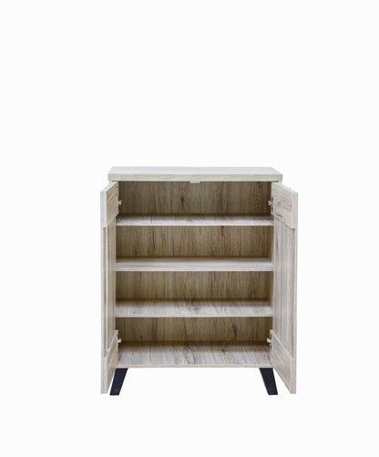 ARFAN-Rock Series Best | Modern Shoe Cabinet | 2-Door Wooden Shoe Organiser | 4-Tier Shoe Rack | Modern Design Furniture for Entryway, Hallway, Living Room - Natural Oak 25_0036