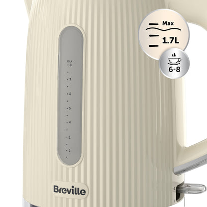 Breville Bold Black Electric Kettle | 1.7L | 3kW Fast Boil | Black & Silver Chrome [VKT221]