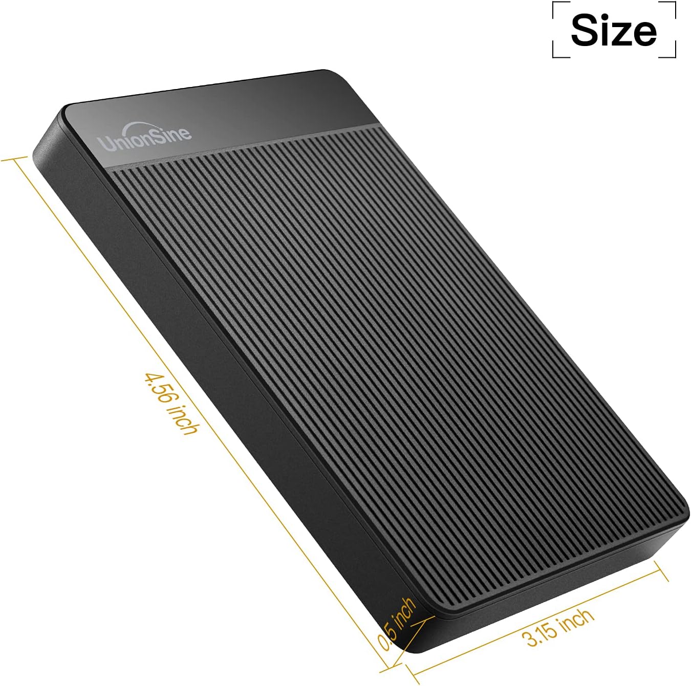 External Hard Drive 500GB Ultra Slim Portable Hard Drive USB3.0 HDD Storage Compatible with PC, Desktop, Laptop, Mac, Xbox One, Xbox 360, PS4 (Black) UnionSine-HD2510