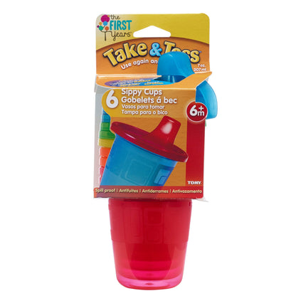 The First Years Take & Toss 7Oz Spill-Proof 6 Sippy Cup Set