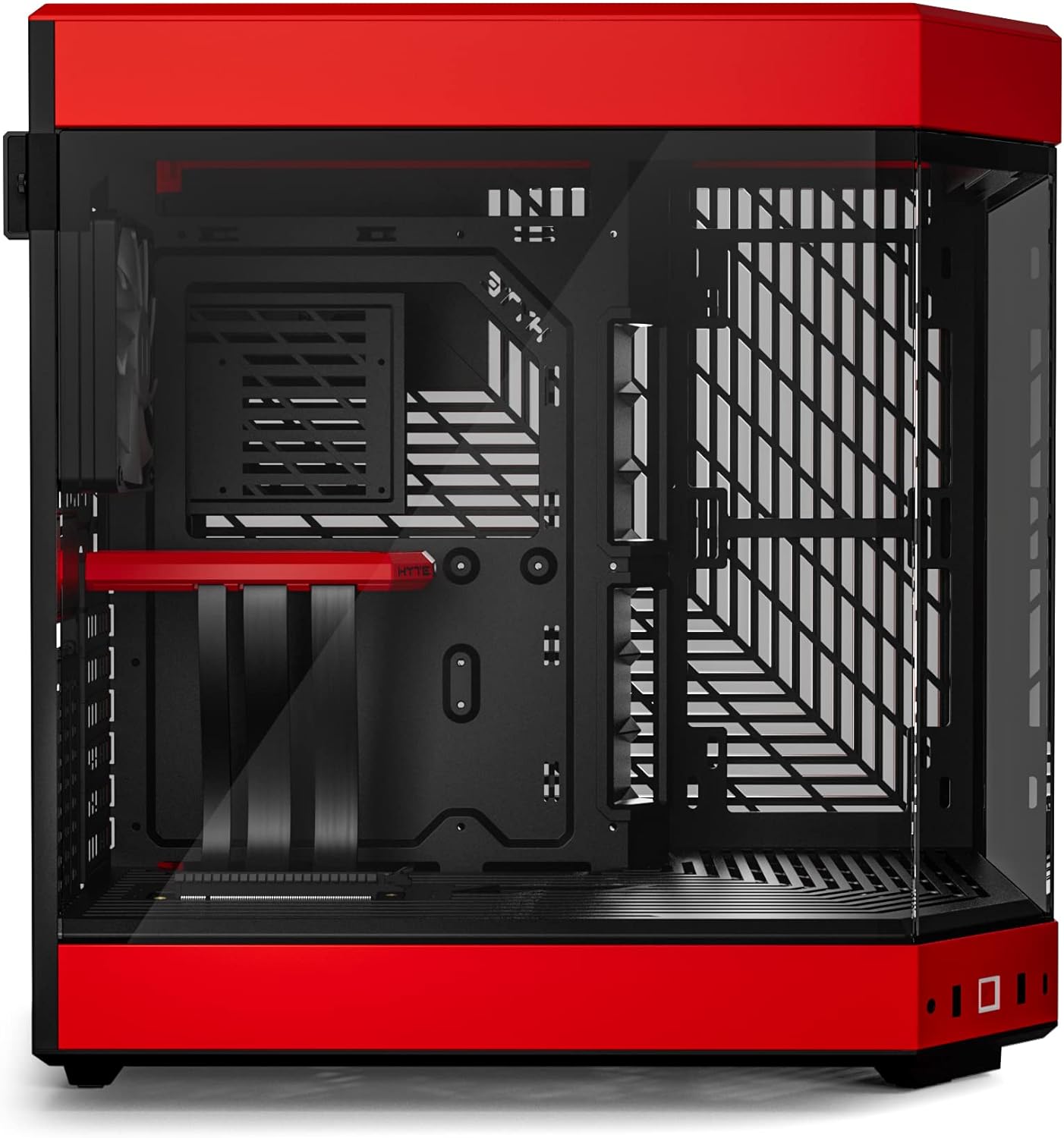 HYTE Y60 Modern Aesthetic Dual Chamber Panoramic Tempered Glass Mid-Tower ATX Computer Gaming Case with PCIE 4.0 Riser Cable Included, Red (CS-HYTE-Y60-BR)