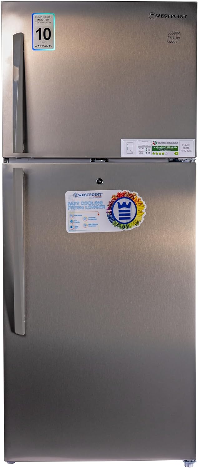 Westpoint 500 Liters Double Door NO FROST Refrigerator 4 Star ESMA RATED with INVERTER COMPRESSOR One Year Warranty Silver - WNN-5019EIV