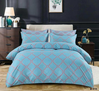 MMM King Size Bedsheet 6pcs One Set, High Cotton Quality Bedding Set Duvet Cover (Multicolor 58)