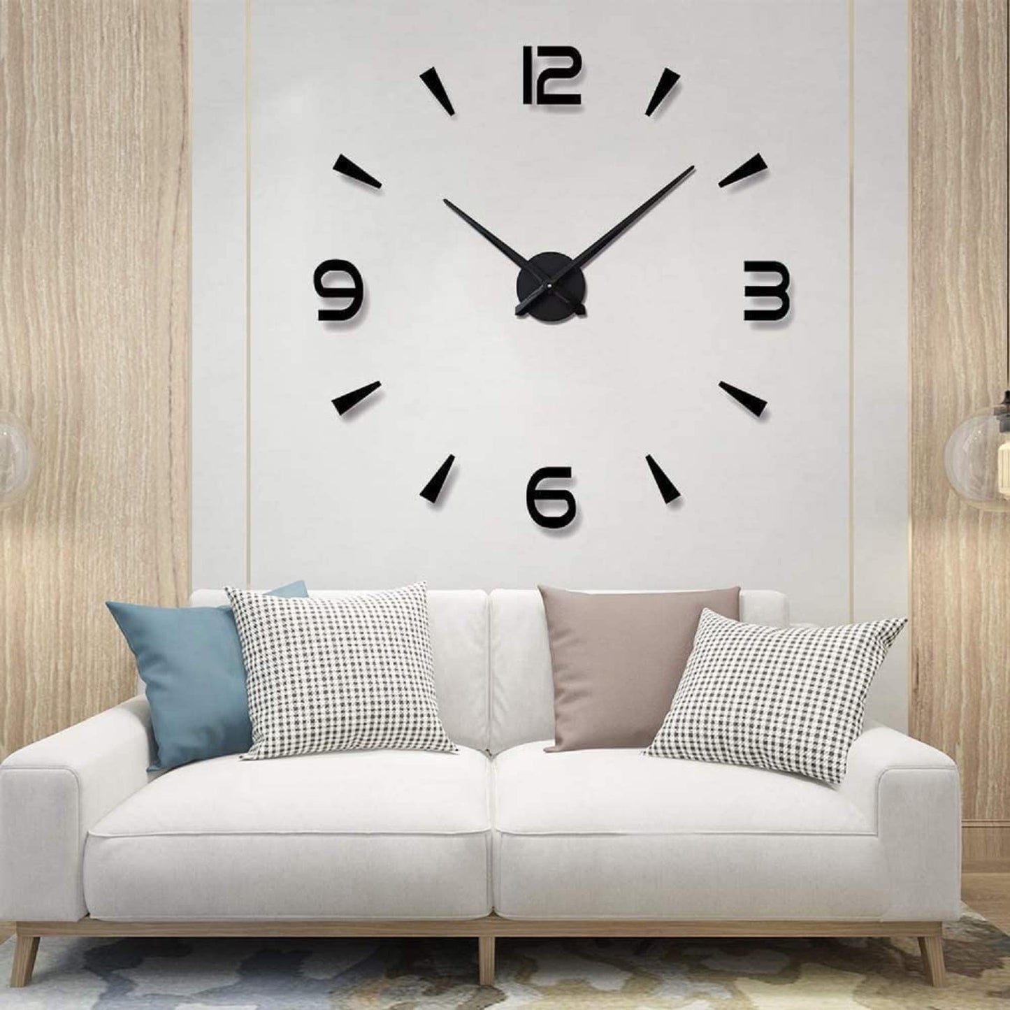 Frameless DIY Wall Clock, Pritzker Large 3D Wall Clock Stickers Acrylic Sticker Wall Clock Modern Design Clock Decorations Living Room Bedroom Office Decor Clock