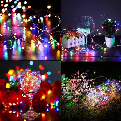 ANJAYLIA Solar String Lights Outdoor, 2 Pack 100 LED Fairy Lights Solar Powered with 8 Modes Waterproof Decorative Copper Wire Lights for Patio Garden Yard Trees Christmas Wedding Party, Warm White